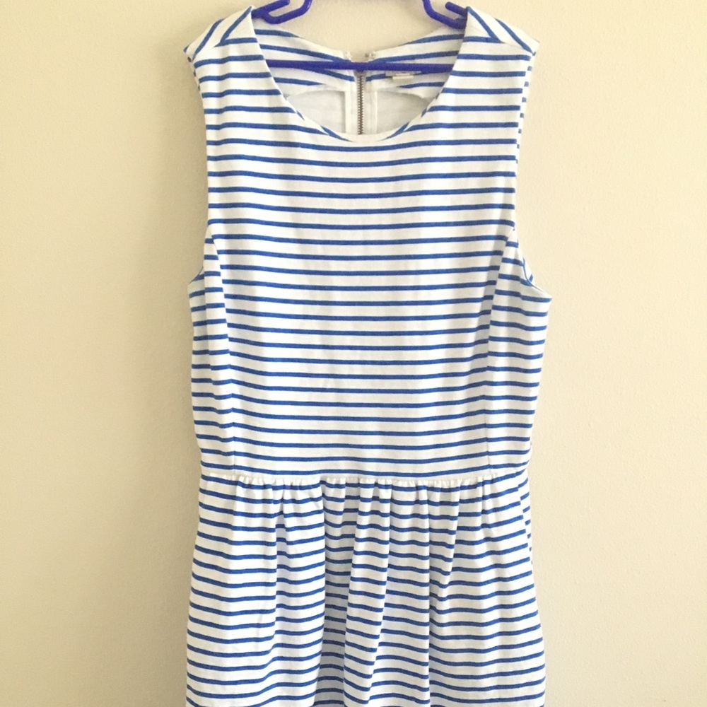 Blue and White Striped JCrew Dress